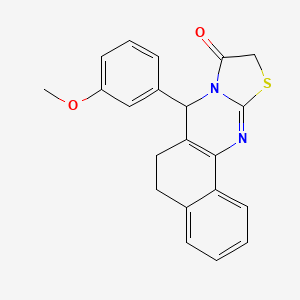 molecular formula C21H18N2O2S B5081303 7-(3-methoxyphenyl)-5,7-dihydro-6H-benzo[h][1,3]thiazolo[2,3-b]quinazolin-9(10H)-one 