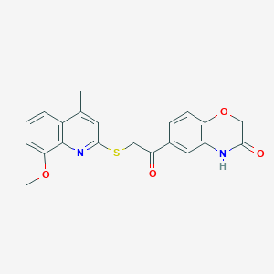 6-{[(8-methoxy-4-methyl-2-quinolinyl)thio]acetyl}-2H-1,4-benzoxazin-3(4H)-one