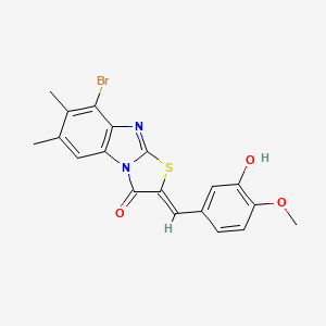 8-bromo-2-(3-hydroxy-4-methoxybenzylidene)-6,7-dimethyl[1,3]thiazolo[3,2-a]benzimidazol-3(2H)-one