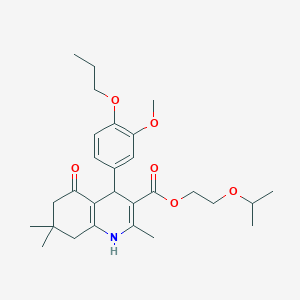 2-isopropoxyethyl 4-(3-methoxy-4-propoxyphenyl)-2,7,7-trimethyl-5-oxo-1,4,5,6,7,8-hexahydro-3-quinolinecarboxylate