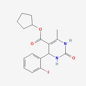 cyclopentyl 4-(2-fluorophenyl)-6-methyl-2-oxo-1,2,3,4-tetrahydro-5-pyrimidinecarboxylate