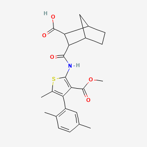 3-({[4-(2,5-dimethylphenyl)-3-(methoxycarbonyl)-5-methyl-2-thienyl]amino}carbonyl)bicyclo[2.2.1]heptane-2-carboxylic acid