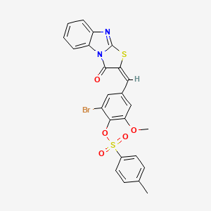 molecular formula C24H17BrN2O5S2 B5081352 2-bromo-6-methoxy-4-[(3-oxo[1,3]thiazolo[3,2-a]benzimidazol-2(3H)-ylidene)methyl]phenyl 4-methylbenzenesulfonate 