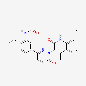 molecular formula C26H30N4O3 B5081464 2-{3-[3-(acetylamino)-4-ethylphenyl]-6-oxopyridazin-1(6H)-yl}-N-(2,6-diethylphenyl)acetamide 