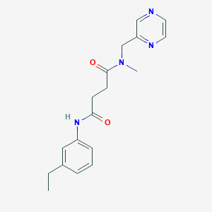 molecular formula C18H22N4O2 B5081479 N'-(3-ethylphenyl)-N-methyl-N-(2-pyrazinylmethyl)succinamide 