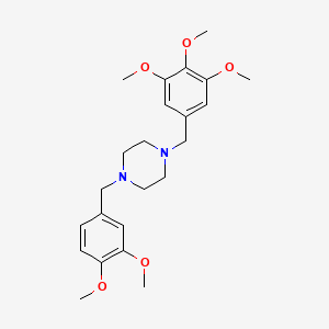 molecular formula C23H32N2O5 B5081521 1-[(3,4-dimethoxyphenyl)methyl]-4-[(3,4,5-trimethoxyphenyl)methyl]piperazine 