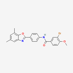 molecular formula C23H19BrN2O3 B5081551 3-bromo-N-[4-(5,7-dimethyl-1,3-benzoxazol-2-yl)phenyl]-4-methoxybenzamide 