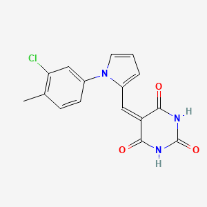 molecular formula C16H12ClN3O3 B5081562 5-{[1-(3-chloro-4-methylphenyl)-1H-pyrrol-2-yl]methylidene}pyrimidine-2,4,6(1H,3H,5H)-trione 