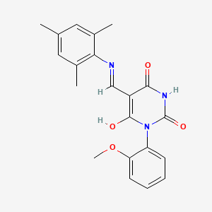 6-Hydroxy-1-(2-methoxyphenyl)-5-[(2,4,6-trimethylphenyl)iminomethyl]pyrimidine-2,4-dione