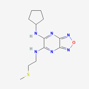 molecular formula C12H18N6OS B5081633 N-cyclopentyl-N'-[2-(methylthio)ethyl][1,2,5]oxadiazolo[3,4-b]pyrazine-5,6-diamine 