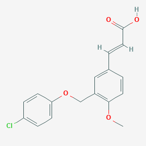 molecular formula C17H15ClO4 B508167 (2E)-3-{3-[(4-chlorophenoxy)methyl]-4-methoxyphenyl}prop-2-enoic acid CAS No. 512809-94-8