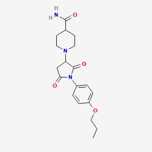 1-[2,5-Dioxo-1-(4-propoxyphenyl)pyrrolidin-3-yl]piperidine-4-carboxamide