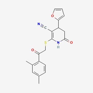 2-{[2-(2,4-dimethylphenyl)-2-oxoethyl]thio}-4-(2-furyl)-6-oxo-1,4,5,6-tetrahydro-3-pyridinecarbonitrile