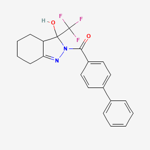 biphenyl-4-yl[3-hydroxy-3-(trifluoromethyl)-3,3a,4,5,6,7-hexahydro-2H-indazol-2-yl]methanone