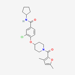 3-chloro-N-cyclopentyl-4-{[1-(3,5-dimethyl-2-furoyl)-4-piperidinyl]oxy}benzamide