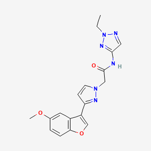 N-(2-ethyl-2H-1,2,3-triazol-4-yl)-2-[3-(5-methoxy-1-benzofuran-3-yl)-1H-pyrazol-1-yl]acetamide