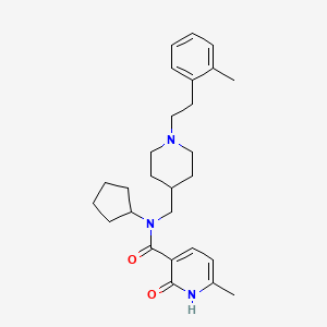 N-cyclopentyl-6-methyl-N-[[1-[2-(2-methylphenyl)ethyl]piperidin-4-yl]methyl]-2-oxo-1H-pyridine-3-carboxamide