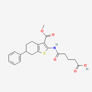 molecular formula C21H23NO5S B5081812 5-{[3-(Methoxycarbonyl)-6-phenyl-4,5,6,7-tetrahydro-1-benzothiophen-2-yl]amino}-5-oxopentanoic acid 