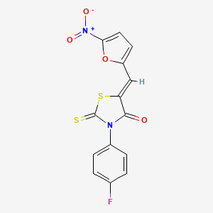 3-(4-fluorophenyl)-5-[(5-nitro-2-furyl)methylene]-2-thioxo-1,3-thiazolidin-4-one