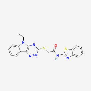 N-(1,3-Benzothiazol-2-YL)-2-({5-ethyl-5H-[1,2,4]triazino[5,6-B]indol-3-YL}sulfanyl)acetamide