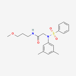 2-[N-(benzenesulfonyl)-3,5-dimethylanilino]-N-(3-methoxypropyl)acetamide