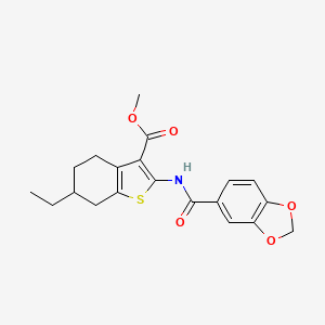 methyl 2-[(1,3-benzodioxol-5-ylcarbonyl)amino]-6-ethyl-4,5,6,7-tetrahydro-1-benzothiophene-3-carboxylate