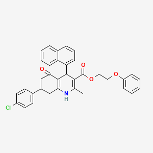 2-Phenoxyethyl 7-(4-chlorophenyl)-2-methyl-4-(naphthalen-1-yl)-5-oxo-1,4,5,6,7,8-hexahydroquinoline-3-carboxylate