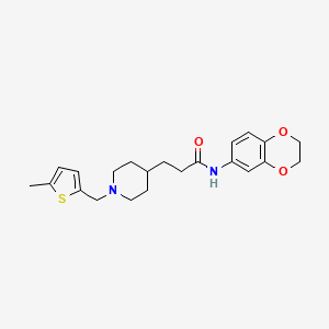 N-(2,3-dihydro-1,4-benzodioxin-6-yl)-3-{1-[(5-methyl-2-thienyl)methyl]-4-piperidinyl}propanamide