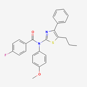 molecular formula C26H23FN2O2S B5082077 4-fluoro-N-(4-methoxyphenyl)-N-(4-phenyl-5-propyl-1,3-thiazol-2-yl)benzamide 