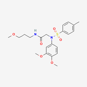 molecular formula C21H28N2O6S B5082244 2-(3,4-dimethoxy-N-(4-methylphenyl)sulfonylanilino)-N-(3-methoxypropyl)acetamide 