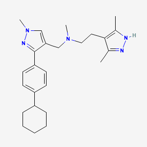 N-{[3-(4-cyclohexylphenyl)-1-methyl-1H-pyrazol-4-yl]methyl}-2-(3,5-dimethyl-1H-pyrazol-4-yl)-N-methylethanamine