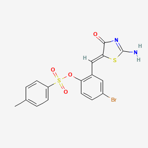 4-bromo-2-[(2-imino-4-oxo-1,3-thiazolidin-5-ylidene)methyl]phenyl 4-methylbenzenesulfonate