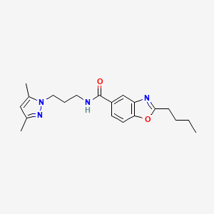 2-butyl-N-[3-(3,5-dimethylpyrazol-1-yl)propyl]-1,3-benzoxazole-5-carboxamide