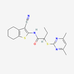 N-(3-cyano-4,5,6,7-tetrahydro-1-benzothiophen-2-yl)-2-[(4,6-dimethylpyrimidin-2-yl)sulfanyl]butanamide