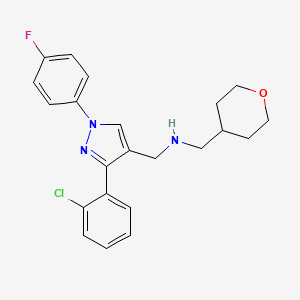 1-[3-(2-chlorophenyl)-1-(4-fluorophenyl)-1H-pyrazol-4-yl]-N-(tetrahydro-2H-pyran-4-ylmethyl)methanamine