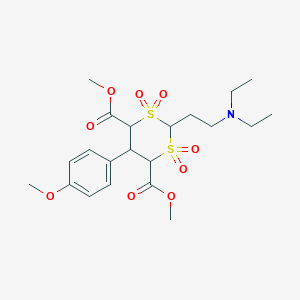 dimethyl 2-[2-(diethylamino)ethyl]-5-(4-methoxyphenyl)-1,3-dithiane-4,6-dicarboxylate 1,1,3,3-tetraoxide