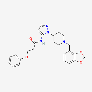 N-{1-[1-(1,3-benzodioxol-4-ylmethyl)-4-piperidinyl]-1H-pyrazol-5-yl}-3-phenoxypropanamide