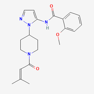 2-methoxy-N-{1-[1-(3-methyl-2-butenoyl)-4-piperidinyl]-1H-pyrazol-5-yl}benzamide