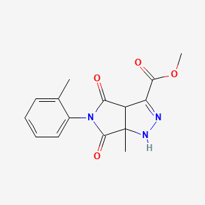 methyl 6a-methyl-5-(2-methylphenyl)-4,6-dioxo-1,3a,4,5,6,6a-hexahydropyrrolo[3,4-c]pyrazole-3-carboxylate