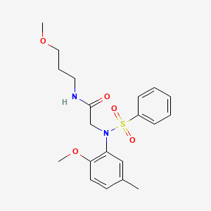 N~2~-(2-methoxy-5-methylphenyl)-N~1~-(3-methoxypropyl)-N~2~-(phenylsulfonyl)glycinamide