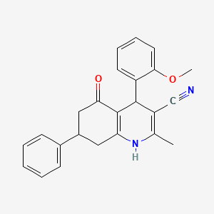 4-(2-methoxyphenyl)-2-methyl-5-oxo-7-phenyl-1,4,5,6,7,8-hexahydro-3-quinolinecarbonitrile
