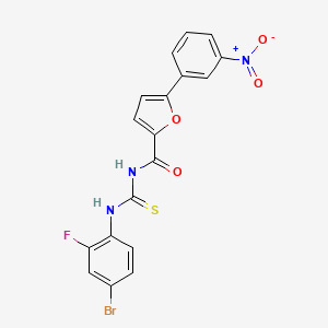 N-{[(4-bromo-2-fluorophenyl)amino]carbonothioyl}-5-(3-nitrophenyl)-2-furamide