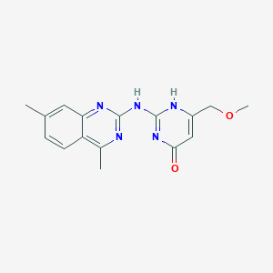 molecular formula C16H17N5O2 B508276 2-[(4,7-Dimethyl-2-quinazolinyl)amino]-6-(methoxymethyl)-4-pyrimidinol CAS No. 364739-78-6