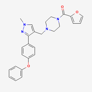 molecular formula C26H26N4O3 B5082779 1-(2-furoyl)-4-{[1-methyl-3-(4-phenoxyphenyl)-1H-pyrazol-4-yl]methyl}piperazine 