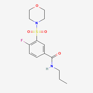 molecular formula C14H19FN2O4S B5082790 4-fluoro-3-(4-morpholinylsulfonyl)-N-propylbenzamide 