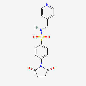 molecular formula C16H15N3O4S B5082791 4-(2,5-dioxo-1-pyrrolidinyl)-N-(4-pyridinylmethyl)benzenesulfonamide 