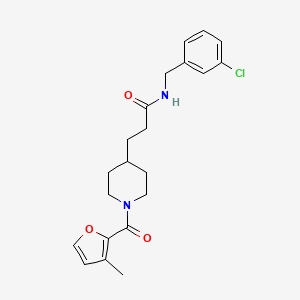 molecular formula C21H25ClN2O3 B5082829 N-(3-chlorobenzyl)-3-[1-(3-methyl-2-furoyl)-4-piperidinyl]propanamide 