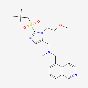 molecular formula C23H32N4O3S B5082838 1-[2-[(2,2-dimethylpropyl)sulfonyl]-1-(2-methoxyethyl)-1H-imidazol-5-yl]-N-(5-isoquinolinylmethyl)-N-methylmethanamine 