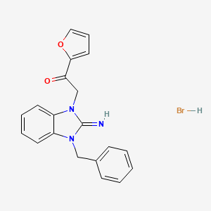 molecular formula C20H18BrN3O2 B5082851 2-(3-benzyl-2-imino-2,3-dihydro-1H-benzimidazol-1-yl)-1-(2-furyl)ethanone hydrobromide 