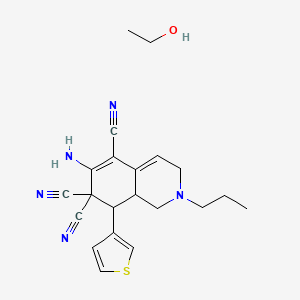 6-amino-2-propyl-8-(3-thienyl)-2,3,8,8a-tetrahydro-5,7,7(1H)-isoquinolinetricarbonitrile - ethanol (1:1)